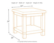 Carynhurst - Rectangular End Table - White Wash Gray - R&R Furniture Gallery (Fountain Valley, CA)