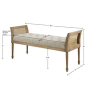 Accent Bench With Arm - Natural - R&R Furniture Gallery (Fountain Valley, CA)