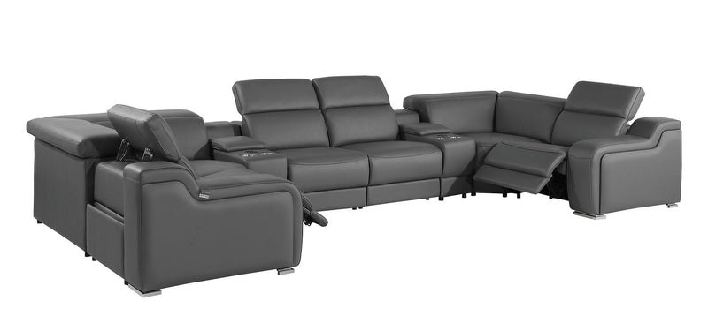 1116 - 8-Piece U-Shaped Sectional Sofa In With 2 Power Recliners & Power Headrests
