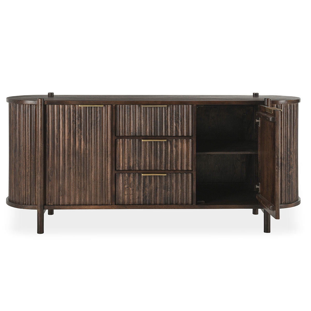 Redford - 2 Door 3 Drawer Buffet - Bark Brown - R&R Furniture Gallery (Fountain Valley, CA)