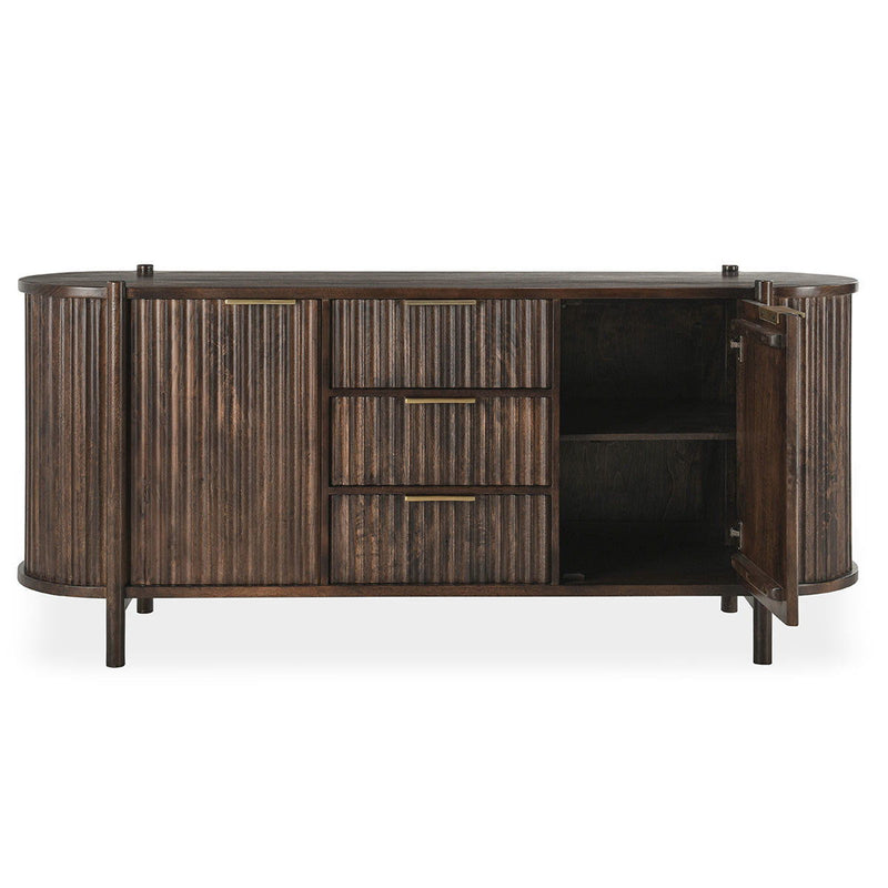 Redford - 2 Door 3 Drawer Buffet - Bark Brown - R&R Furniture Gallery (Fountain Valley, CA)