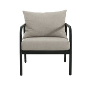 Leora - Modern Minimalist Round Tube Sofa Chair With Cushions - Beige / Black - R&R Furniture Gallery (Fountain Valley, CA)