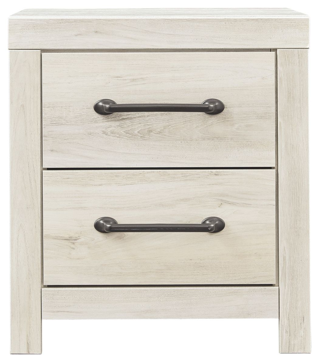Cambeck - Two Drawer Night Stand - Whitewash - R&R Furniture Gallery (Fountain Valley, CA)