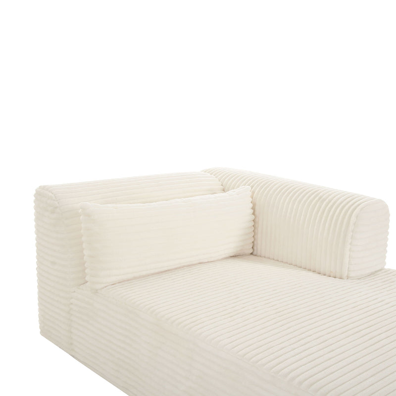 Tarra - Fluffy Oversized Corduroy Modular Chaise - R&R Furniture Gallery (Fountain Valley, CA)