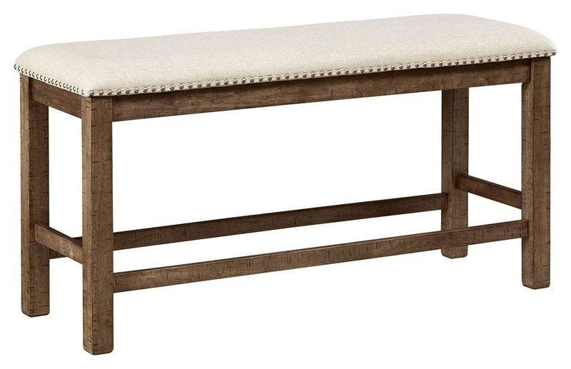 Moriville - Double UPH Bench  - Beige - R&R Furniture Gallery (Fountain Valley, CA)