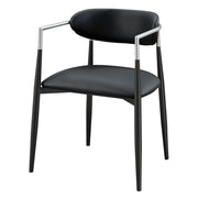 Gavan - Arm Chair (Set of 2) - Black Synthetic Leather - R&R Furniture Gallery (Fountain Valley, CA)