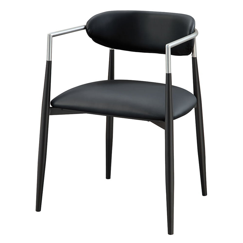 Gavan - Arm Chair (Set of 2) - Black Synthetic Leather - R&R Furniture Gallery (Fountain Valley, CA)