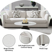 Yolanda - Sofa With 4 Pillows - Beige Chenille - R&R Furniture Gallery (Fountain Valley, CA)