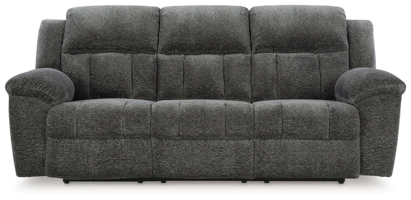 Signature Design by Ashley Frohn reclining living room set with plush sofas and loveseats, featuring comfortable reclining features.
