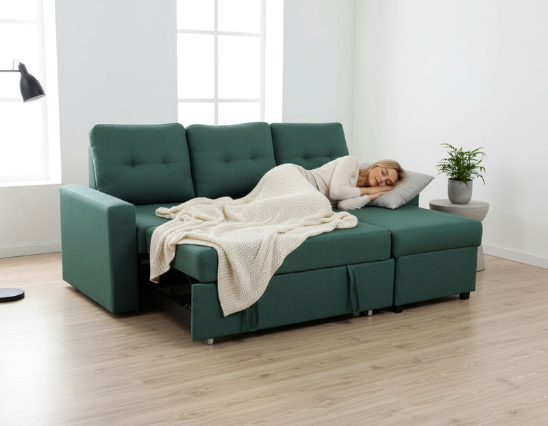 Convertible L Shaped Sectional Sleeper Sofa Bed, Saving Pull Out Couch - R&R Furniture Gallery (Fountain Valley, CA)
