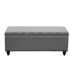 Park Ave Tufted Lift-Top Storage Trunk by Diamond Sofa - Grey Linen