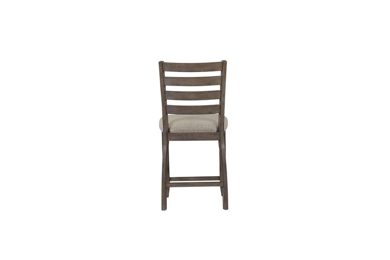 Counter Side Dining Stool With Ladder Back (Set of 2) - Gray - R&R Furniture Gallery (Fountain Valley, CA)