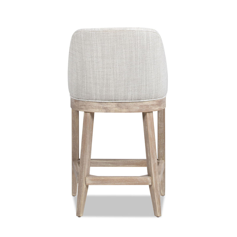 Newport - Coastal Curved Back Upholstered Counter Stool - Two Tone Neutral Gray - R&R Furniture Gallery (Fountain Valley, CA)