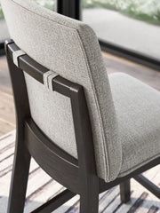 Neymorton - Upholstered Barstool (Set of 2) - Dark Grayish Brown - R&R Furniture Gallery (Fountain Valley, CA)