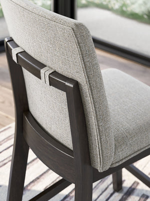 Neymorton - Upholstered Barstool (Set of 2) - Dark Grayish Brown - R&R Furniture Gallery (Fountain Valley, CA)