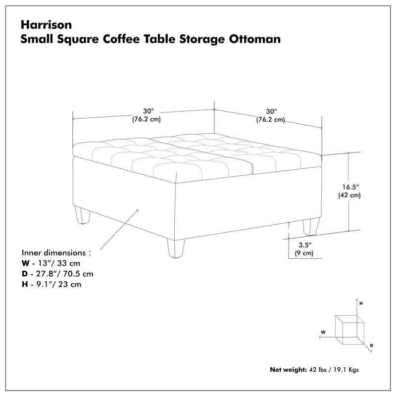 Harrison - Upholstered Coffee Table Storage Ottoman - R&R Furniture Gallery (Fountain Valley, CA)