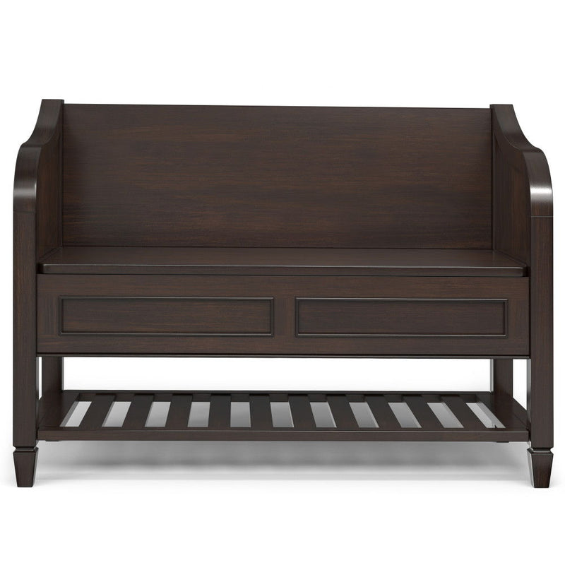 Connaught - Entryway Storage Bench With Shelf - Chestnut - R&R Furniture Gallery (Fountain Valley, CA)