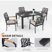 Outdoor Patio Furniture Dining Set With Sunbrella Fabric, Rectangular Table With Umbrella Hole - R&R Furniture Gallery (Fountain Valley, CA)