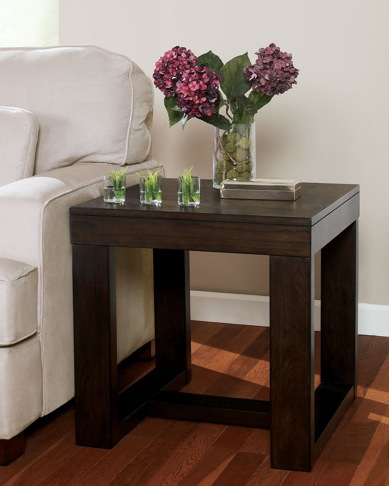 Watson - Square End Table - Dark Brown - R&R Furniture Gallery (Fountain Valley, CA)