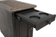 Tyler Creek - Chair Side End Table - Grayish Brown / Black - R&R Furniture Gallery (Fountain Valley, CA)