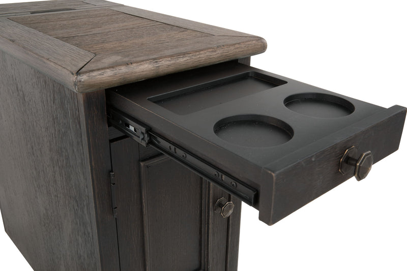 Tyler Creek - Chair Side End Table - Grayish Brown / Black - R&R Furniture Gallery (Fountain Valley, CA)
