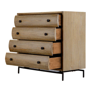 Millard - Curved 4 Drawer Chest - Woodtone