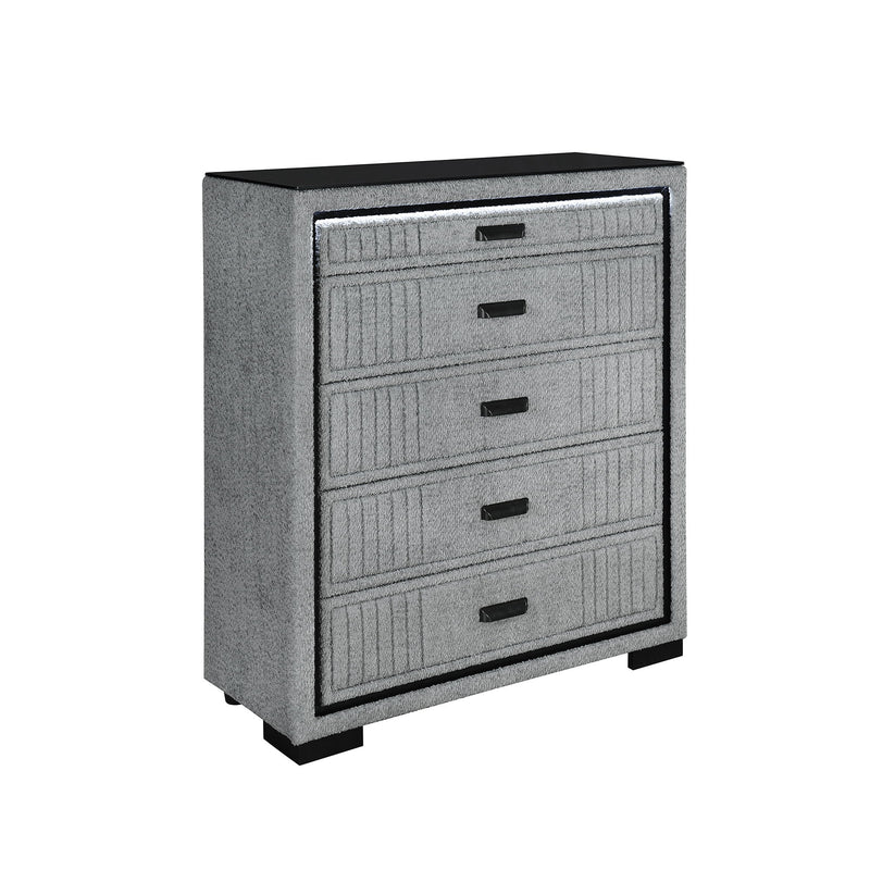 Isaiah - Upholstered Chest With LED Lighting - R&R Furniture Gallery (Fountain Valley, CA)
