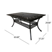 Outdoor Extendable Aluminum Dining Table With Pattern Table Top And Curved Legs - Copper - R&R Furniture Gallery (Fountain Valley, CA)