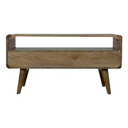 Solid Wood Curved Media Unit - R&R Furniture Gallery (Fountain Valley, CA)