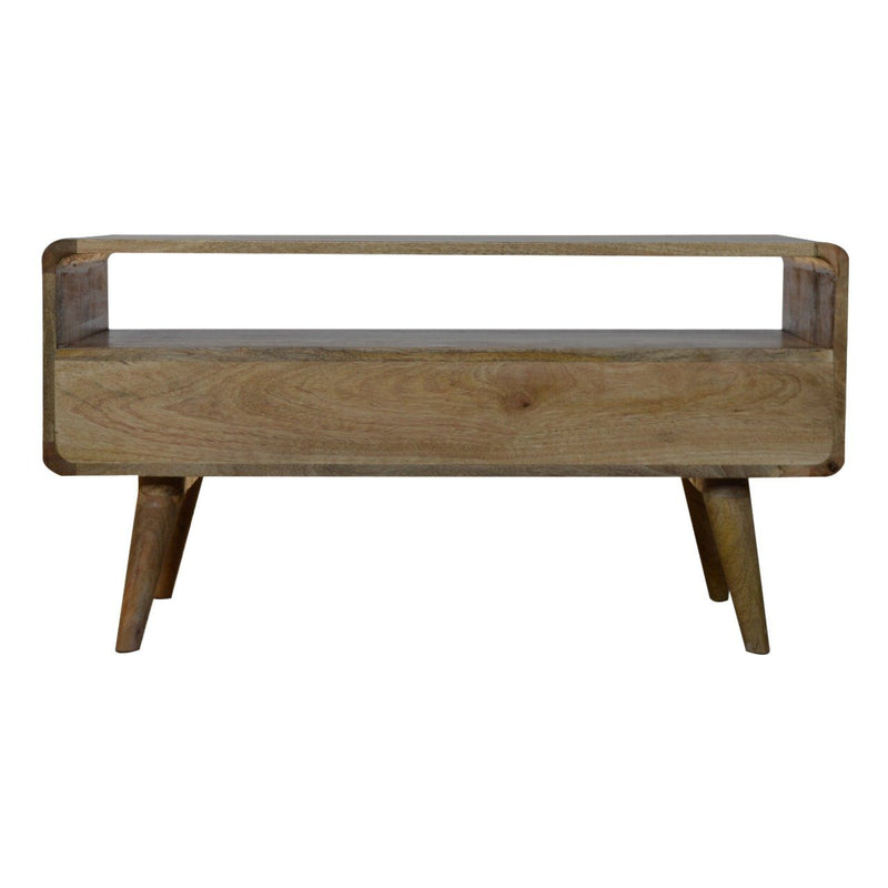 Solid Wood Curved Media Unit - R&R Furniture Gallery (Fountain Valley, CA)