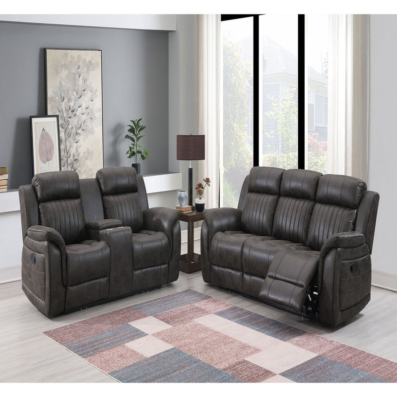 Steban - Reclining Sofa - Gray - R&R Furniture Gallery (Fountain Valley, CA)