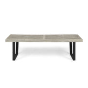 Noble House outdoor dining bench with slat top, sturdy wooden construction for patio or garden seating.