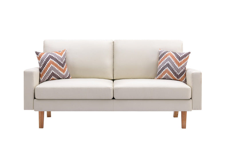 Bahamas - Minimalistic Sofa With 2 Throw Pillows - R&R Furniture Gallery (Fountain Valley, CA)