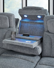 Studio Cave - Power Reclining Sofa - Steel - R&R Furniture Gallery (Fountain Valley, CA)