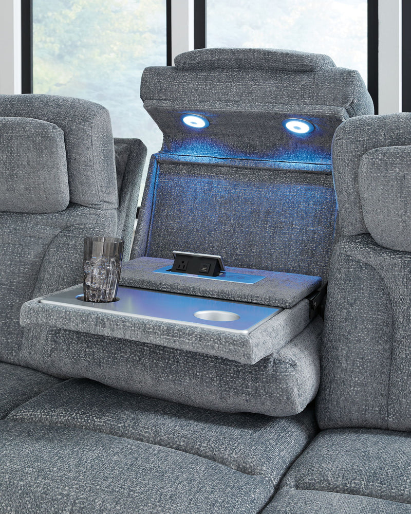 Studio Cave - Power Reclining Sofa - Steel - R&R Furniture Gallery (Fountain Valley, CA)