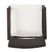 Outdoor Wicker Dining Chair With Water Resistant Cushions (Set of 2) - White / Brown - R&R Furniture Gallery (Fountain Valley, CA)