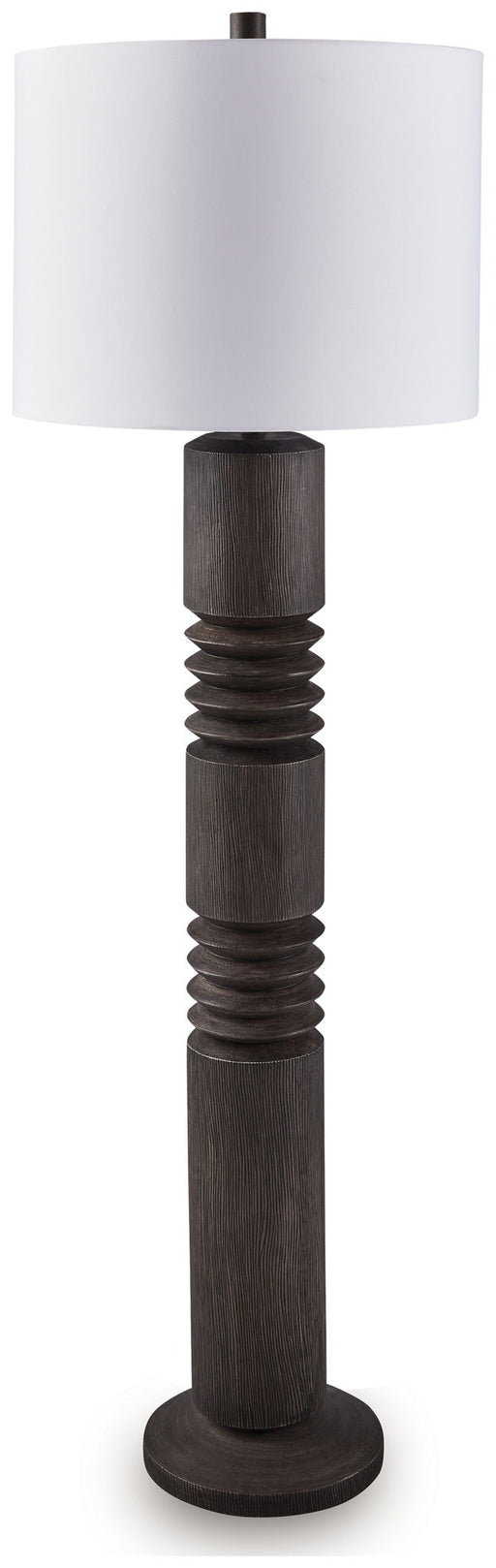 Fainwell - Poly Floor Lamp - Distressed Black - R&R Furniture Gallery (Fountain Valley, CA)