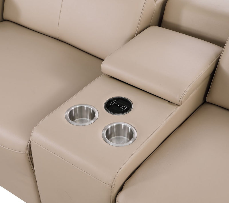 1208 - 8 Piece L Shaped Leather Sectional With 4 Power Recliners & Power Headrests