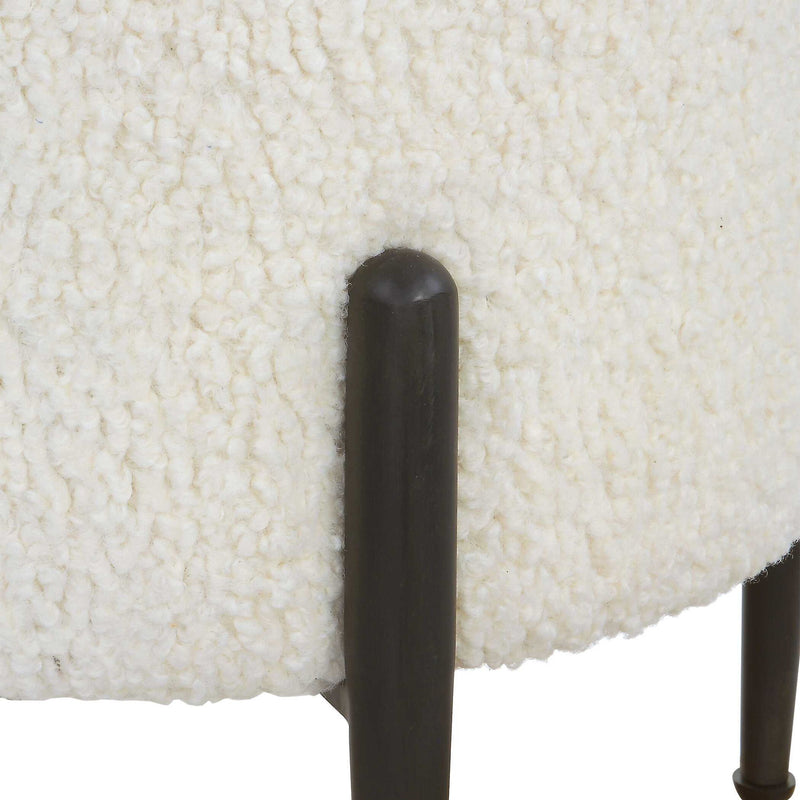 Arles - Shearling Brass Ottoman
