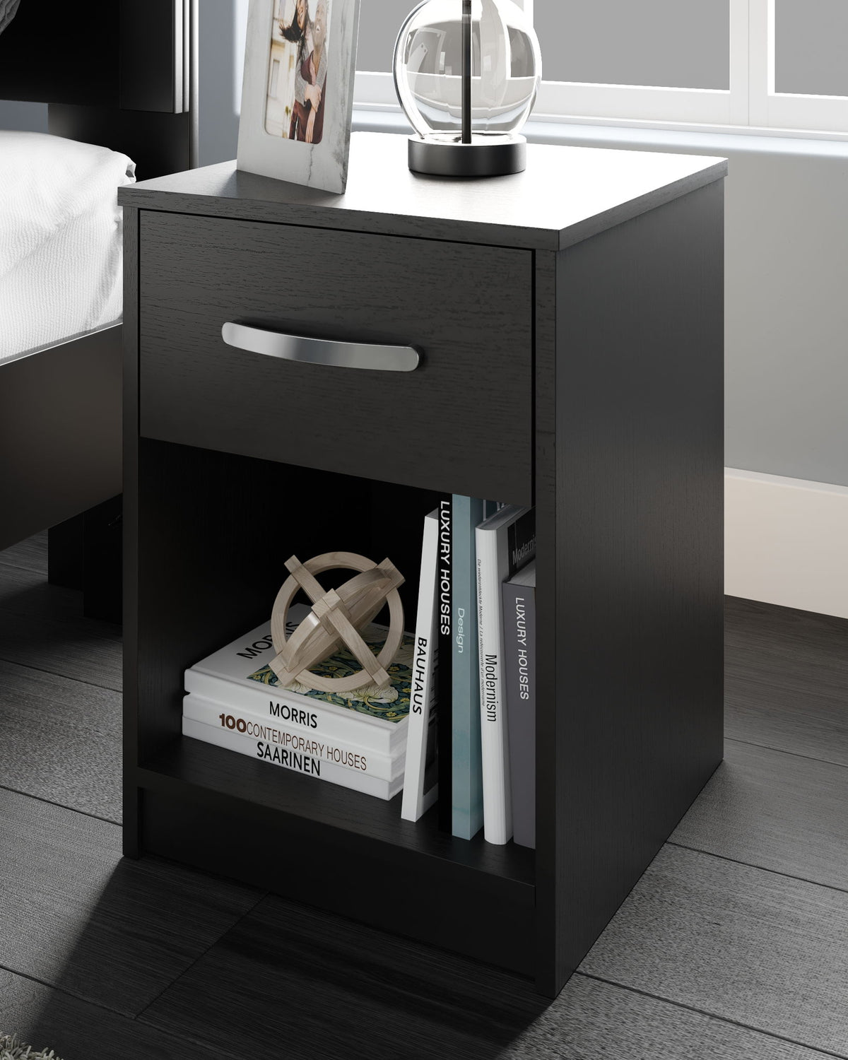 Finch - One Drawer Night Stand - Black - R&R Furniture Gallery (Fountain Valley, CA)