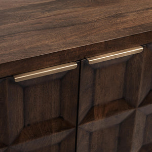 Classic Home Costa 4-door buffet cabinet with wood finish and sleek design, featuring four spacious doors and modern hardware.