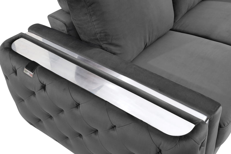 1051 - Contemporary Velvet Sofa - R&R Furniture Gallery (Fountain Valley, CA)