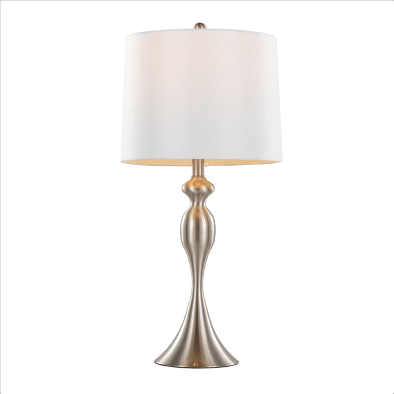 Lumi Source Ashland contemporary table lamp set with sleek cylindrical shades and modern design, perfect for living room or bedroom decor.