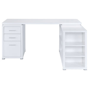 Tona - L-Shape Computer Desk With 3 Drawers And 5 Shelves