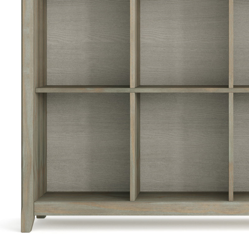 Simpli-Home Acadian handcrafted cube storage organizer with multiple compartments, ideal for home or office organization.