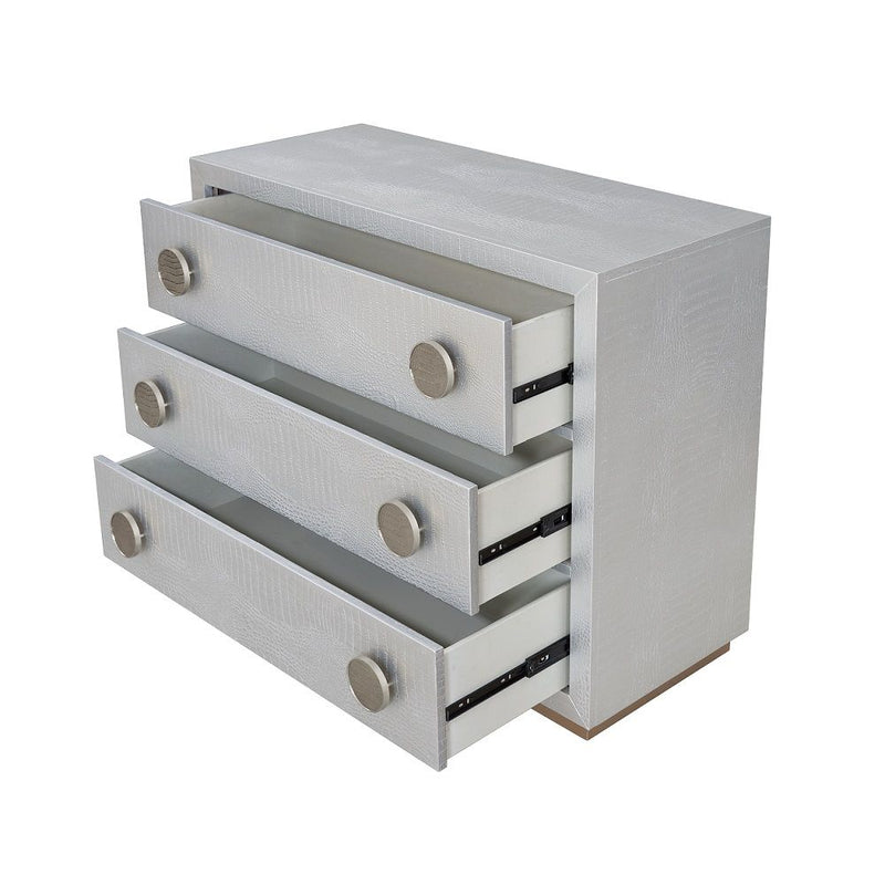 Anpu - Console Cabinet - Silver Faux Crocodile Skin - R&R Furniture Gallery (Fountain Valley, CA)