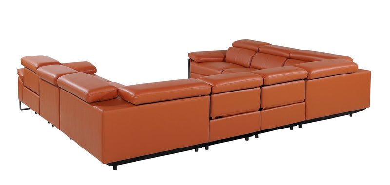 1246 - 8-Piece U-Shaped Modular Power Reclining Sectional With 4 Power Recliners And Power Headrests