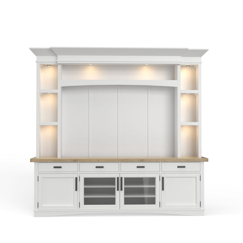 Americana Modern - TV Console with Hutch, Backpanel and LED Lights - R&R Furniture Gallery (Fountain Valley, CA)