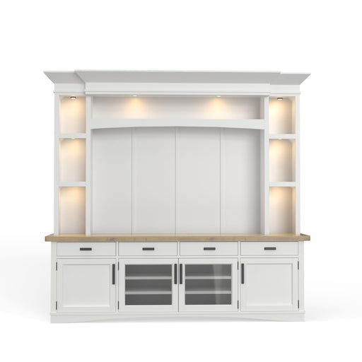 Americana Modern - TV Console with Hutch, Backpanel and LED Lights - R&R Furniture Gallery (Fountain Valley, CA)