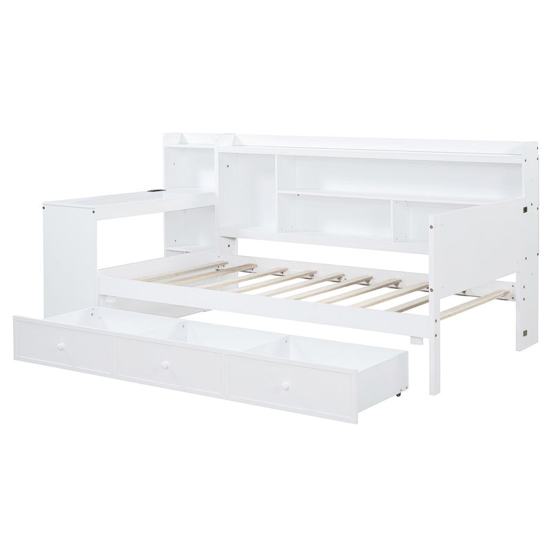 Daybed With 3 Drawers USB Ports And Desk - R&R Furniture Gallery (Fountain Valley, CA)